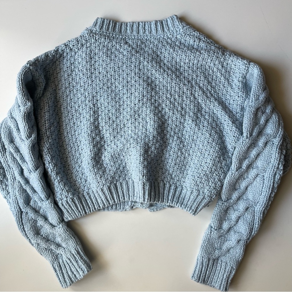 NEW FREE PEOPLE Bonfire Cardigan Cardi Sweater in Boardwalk Blue M - Picture 7 of 8